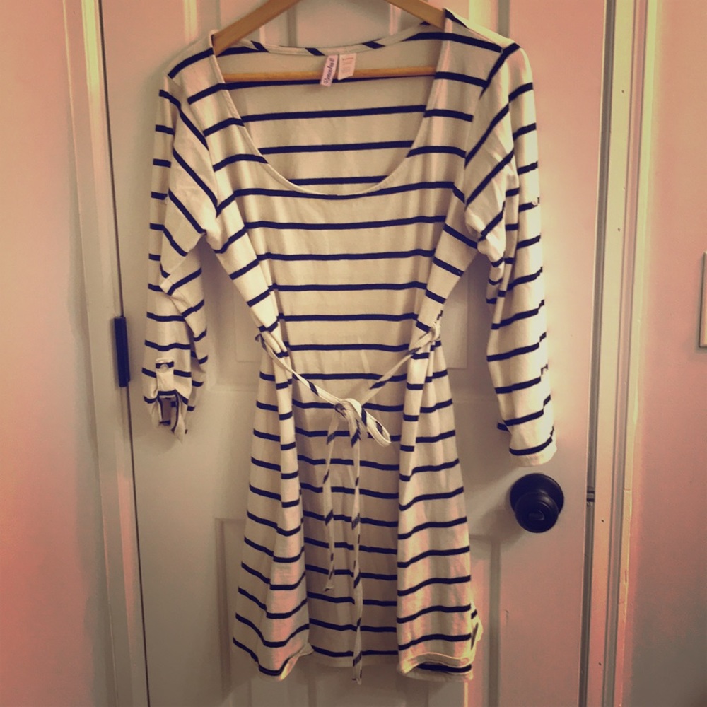 Striped 3/4 sleeve blouse